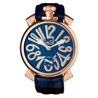 GaGà Milano Watch Hand Winding Manuale 48MM Rose Gold Blue