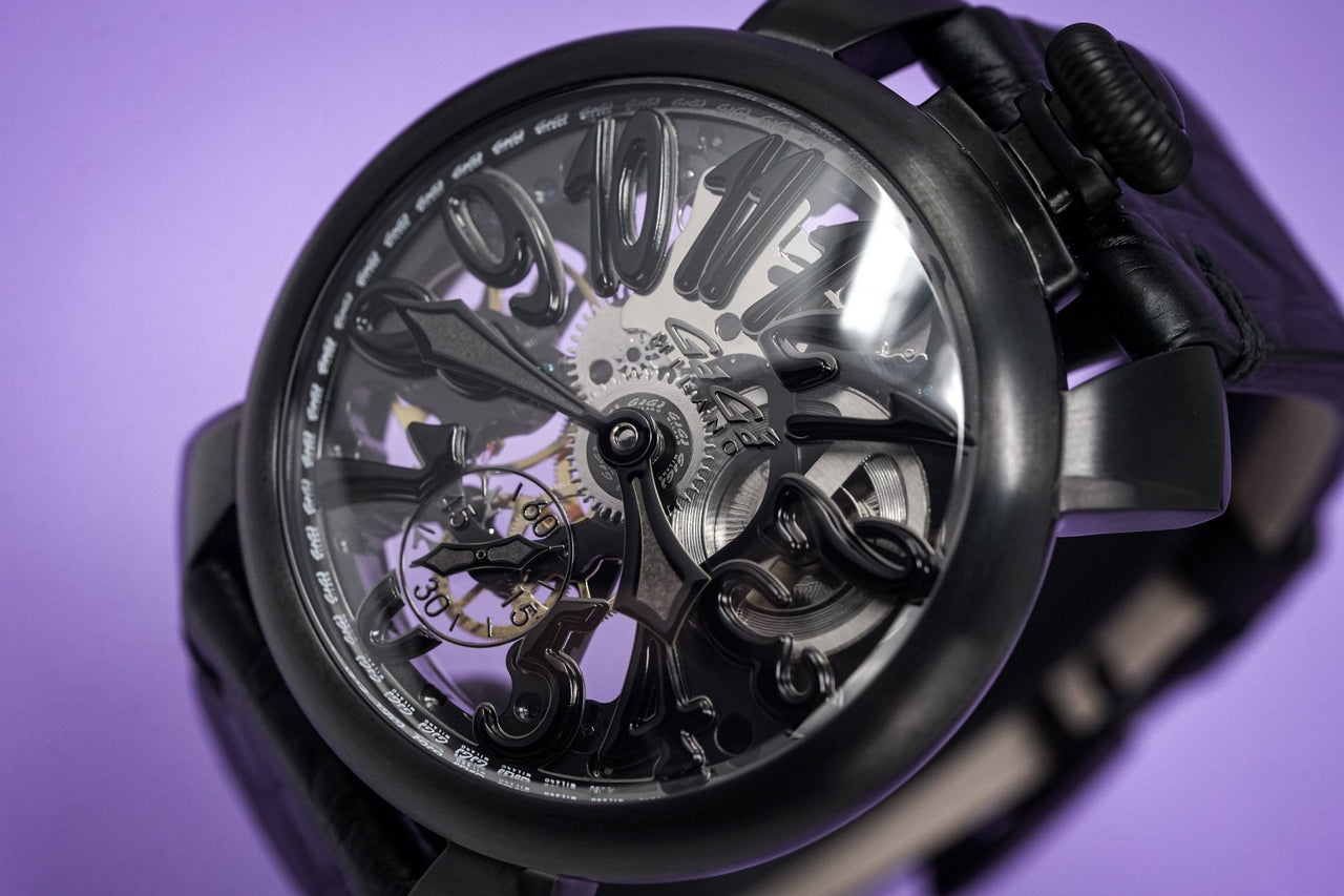GaGà Milano Skeleton 48MM Black - Watches & Crystals