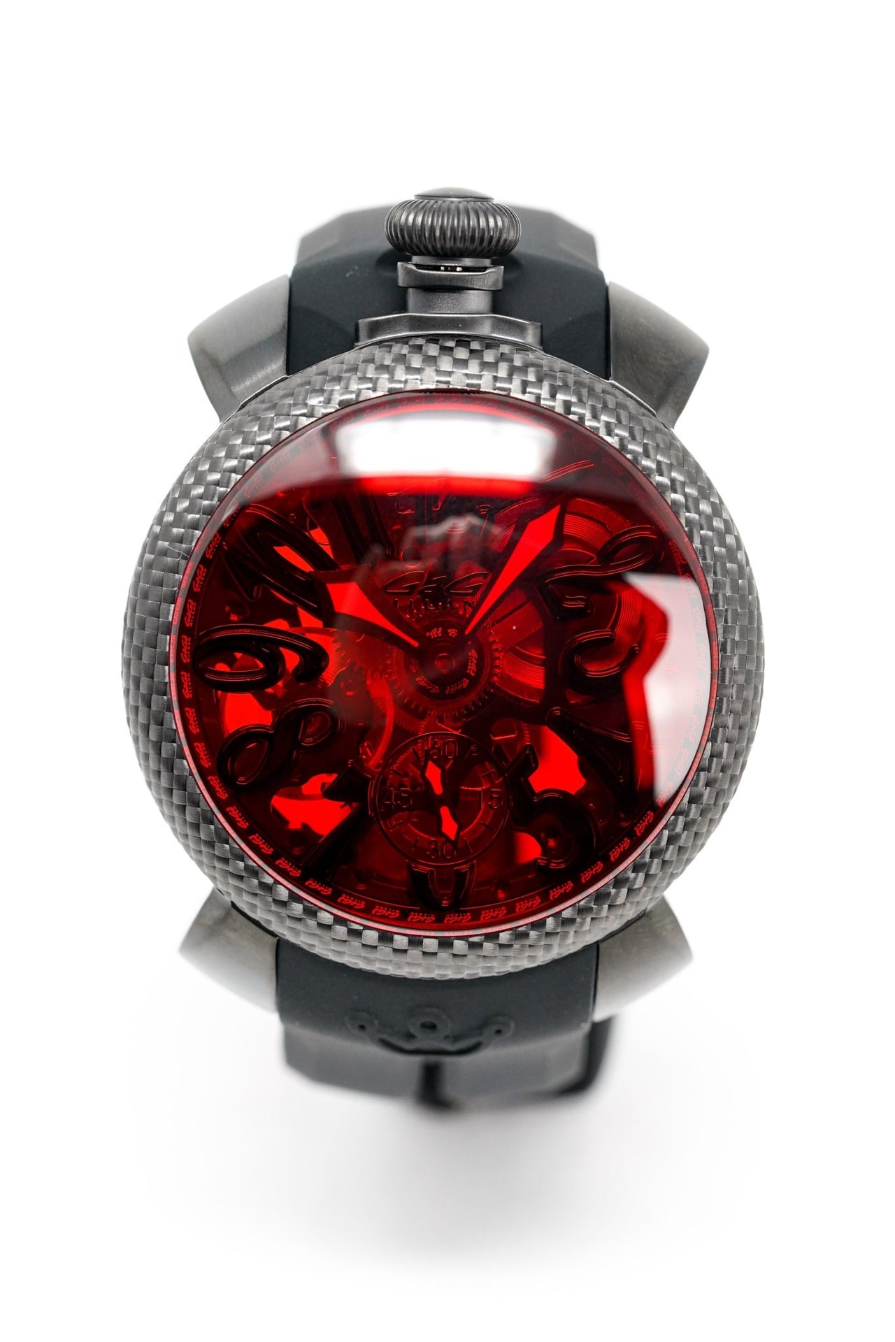GaGà Milano Skeleton 48MM Red Black Carbon - Watches & Crystals