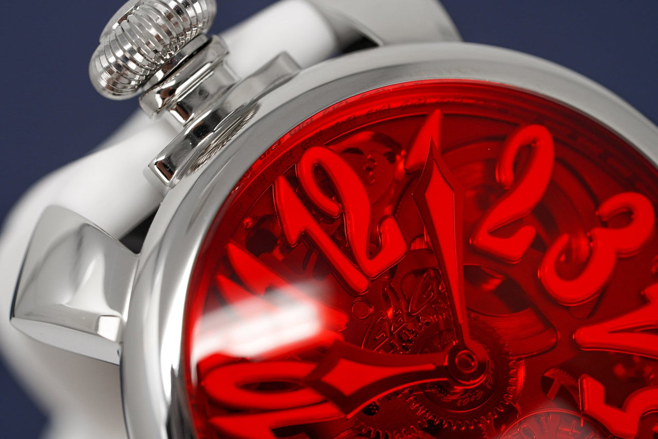 GaGà Milano Skeleton 48MM Red White 5310.01.RED - Watches & Crystals