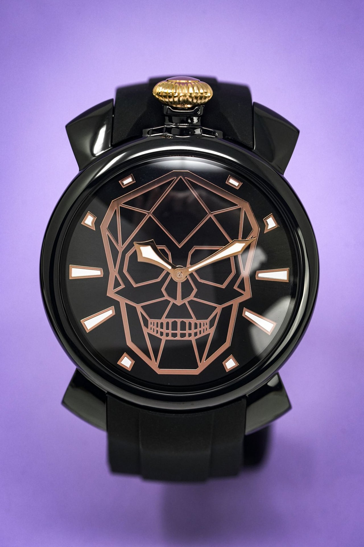 Gaga Milano Slim 46 Bionic Skull Black PVD - Watches & Crystals
