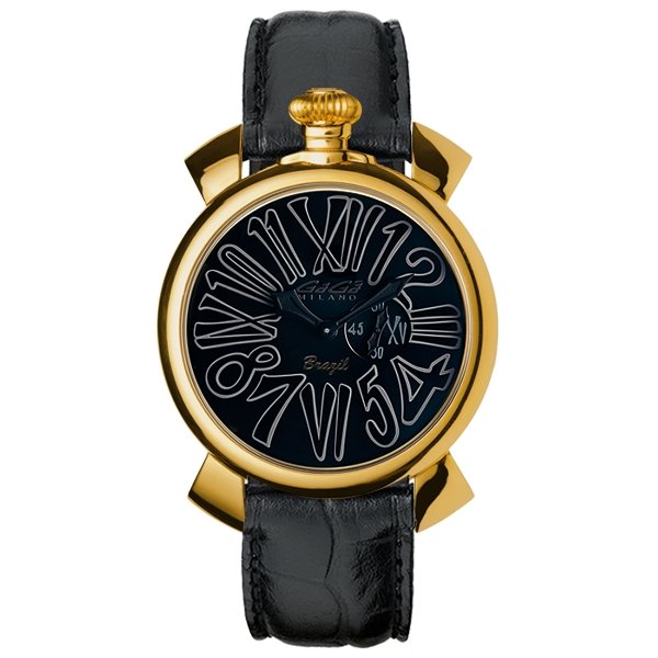 Gaga Milano Slim 46mm Unisex Watch Brazil Yellow Gold - Watches & Crystals