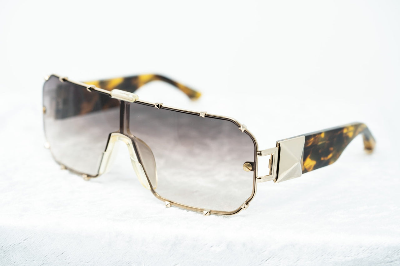 Giles Deacon Sunglasses Shield Tortoise Shell Gold With Category 3 Brown Graduated Lenses 9GILES1C1TSHELL - Watches & Crystals