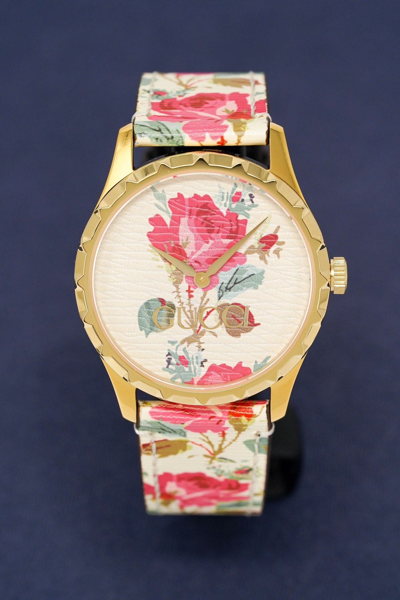 Gucci Ladies Watch G-Timeless Cream Floral YA1264084 - Watches & Crystals