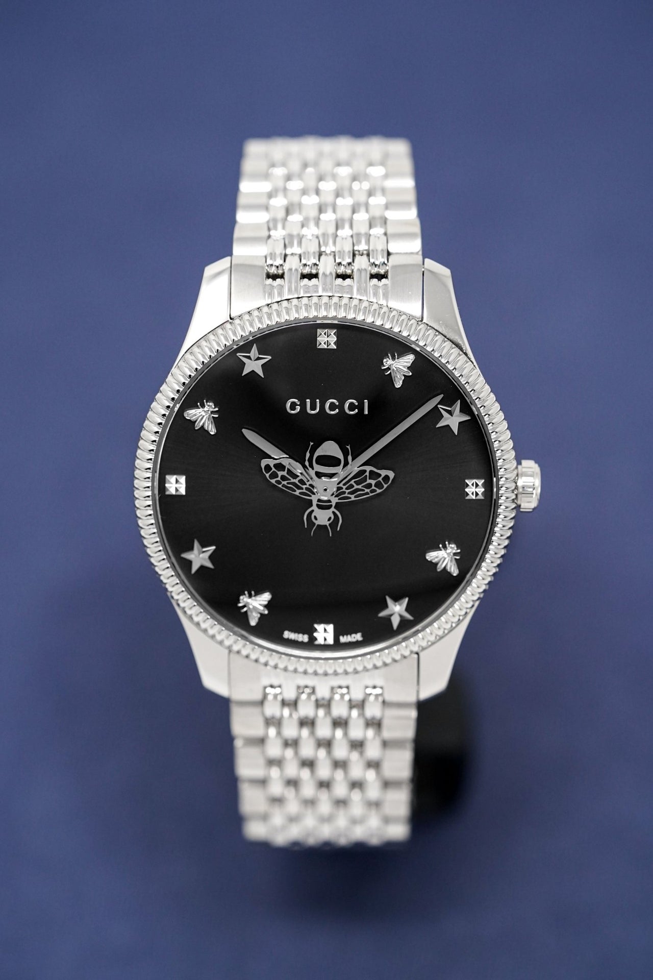 Gucci Watch G-Timeless 36mm Slim Bee Silver YA1264154 - Watches & Crystals