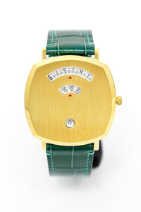 Thumbnail for Gucci Watch Grip 38mm Yellow Gold Green Alligator YGA15038 - Watches & Crystals