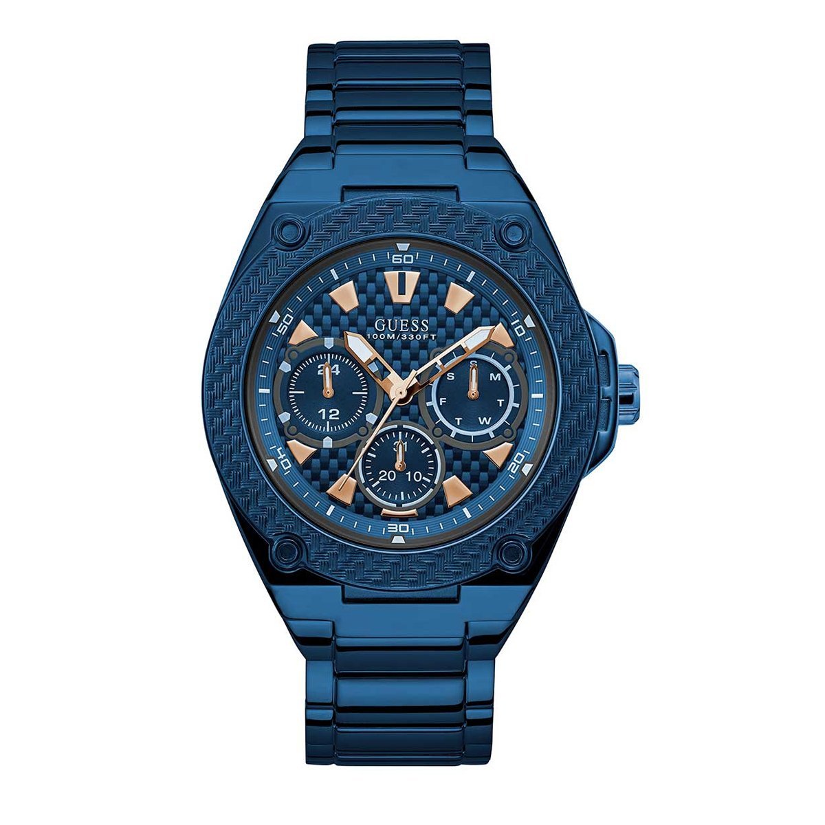 Guess Legacy Day Date Men's Watch Blue W1305G4 – Watches Crystals