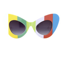 Thumbnail for Jeremy Scott Sunglasses Cat Eye Multicoloured Bars With Grey Category 3 Graduated Lenses JSCATEYEC2SUN - Watches & Crystals