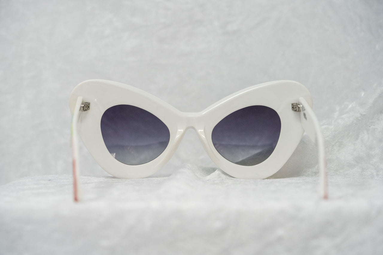 Jeremy Scott Sunglasses Cat Eye Multicoloured Bars With Grey Category 3 Graduated Lenses JSCATEYEC2SUN - Watches & Crystals