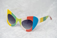 Thumbnail for Jeremy Scott Sunglasses Cat Eye Multicoloured Bars With Grey Category 3 Graduated Lenses JSCATEYEC2SUN - Watches & Crystals