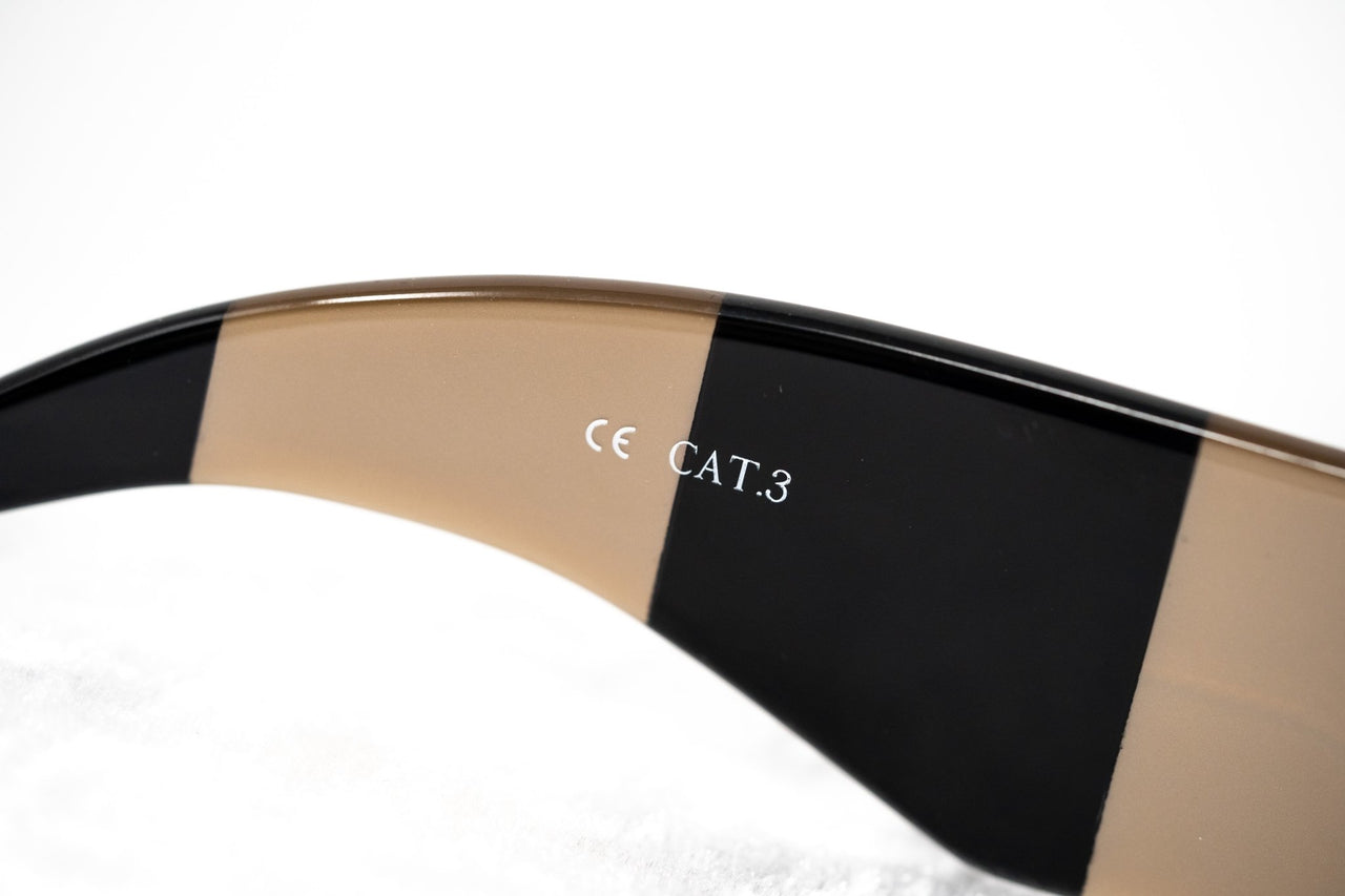 Jeremy Scott Sunglasses Rectangular Big Tut Brown & Black with Grey CAT3 Lenses 6JSBIGTUTGOLDBLACK - Watches & Crystals