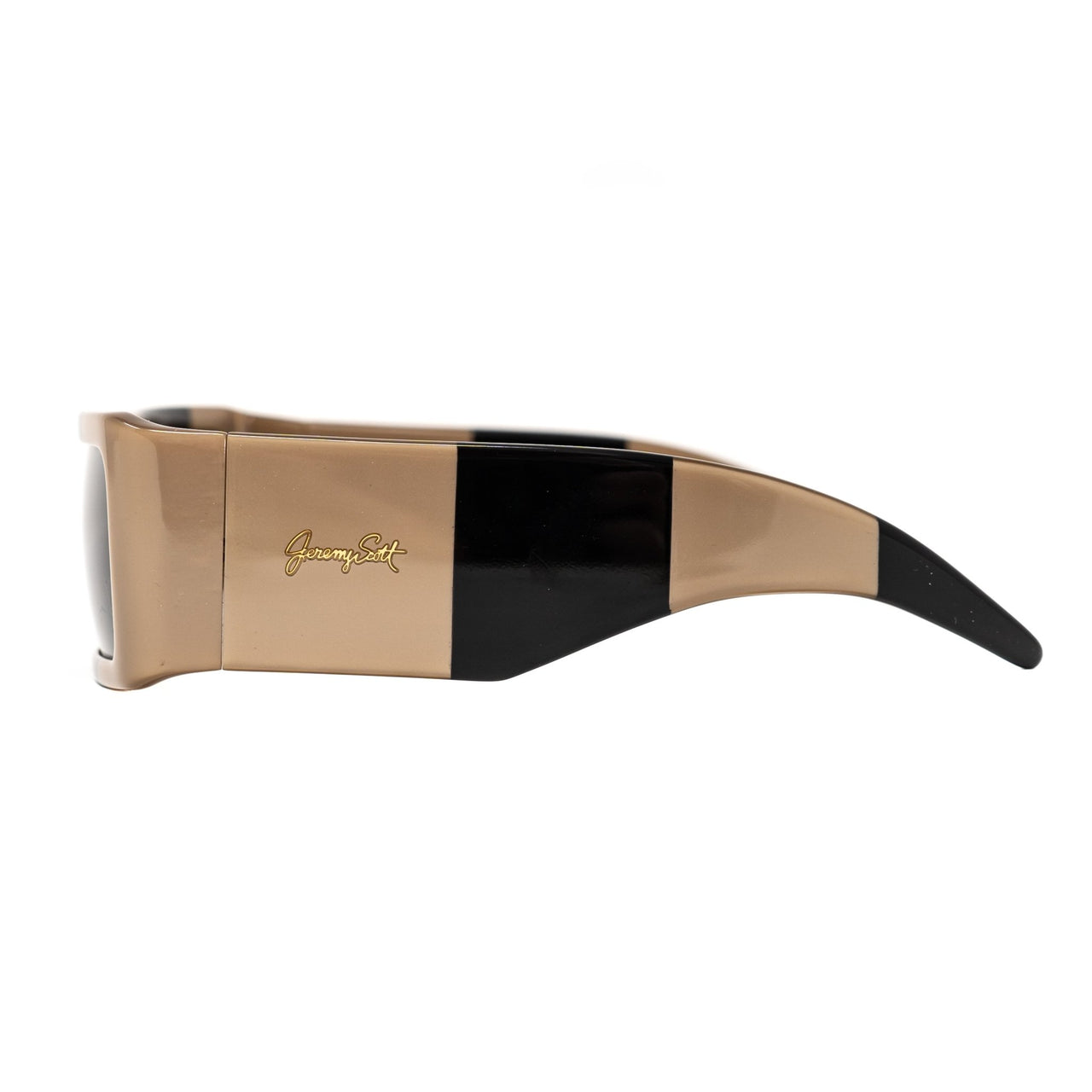 Jeremy Scott Sunglasses Rectangular Big Tut Brown & Black with Grey CAT3 Lenses 6JSBIGTUTGOLDBLACK - Watches & Crystals