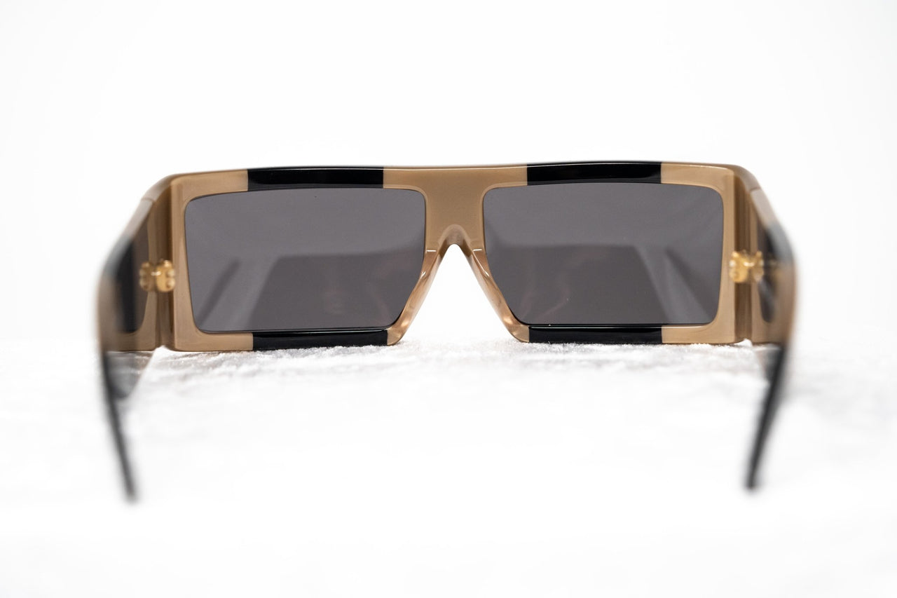 Jeremy Scott Sunglasses Rectangular Big Tut Brown & Black with Grey CAT3 Lenses 6JSBIGTUTGOLDBLACK - Watches & Crystals