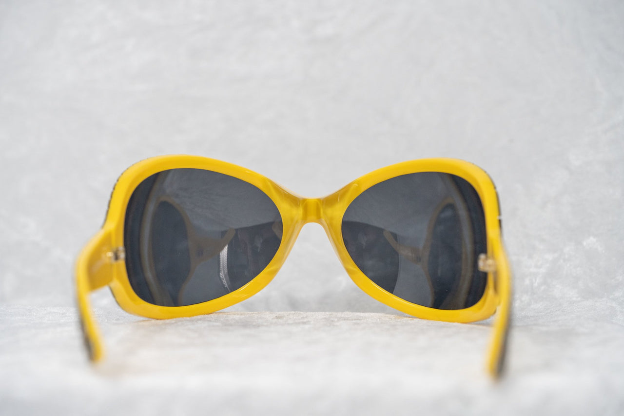 Jeremy Scott Sunglasses Wrap Around Black Yellow Pattern With Grey Category 3 Lenses JSWRAPC4SUN - Watches & Crystals
