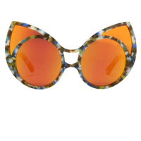 Thumbnail for Khaleda And Fahad Sunglasses Cat Eyes Coloured Tortoise Shell with Orange Lenses CAT3 KR1C5SUN - Watches & Crystals