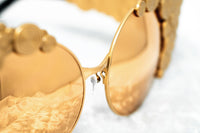 Thumbnail for Khaleda And Fahad Women Sunglasses Cat Eyes Yellow Gold Titanium With Gold Lenses Category 3 KR2C1SUN - Watches & Crystals