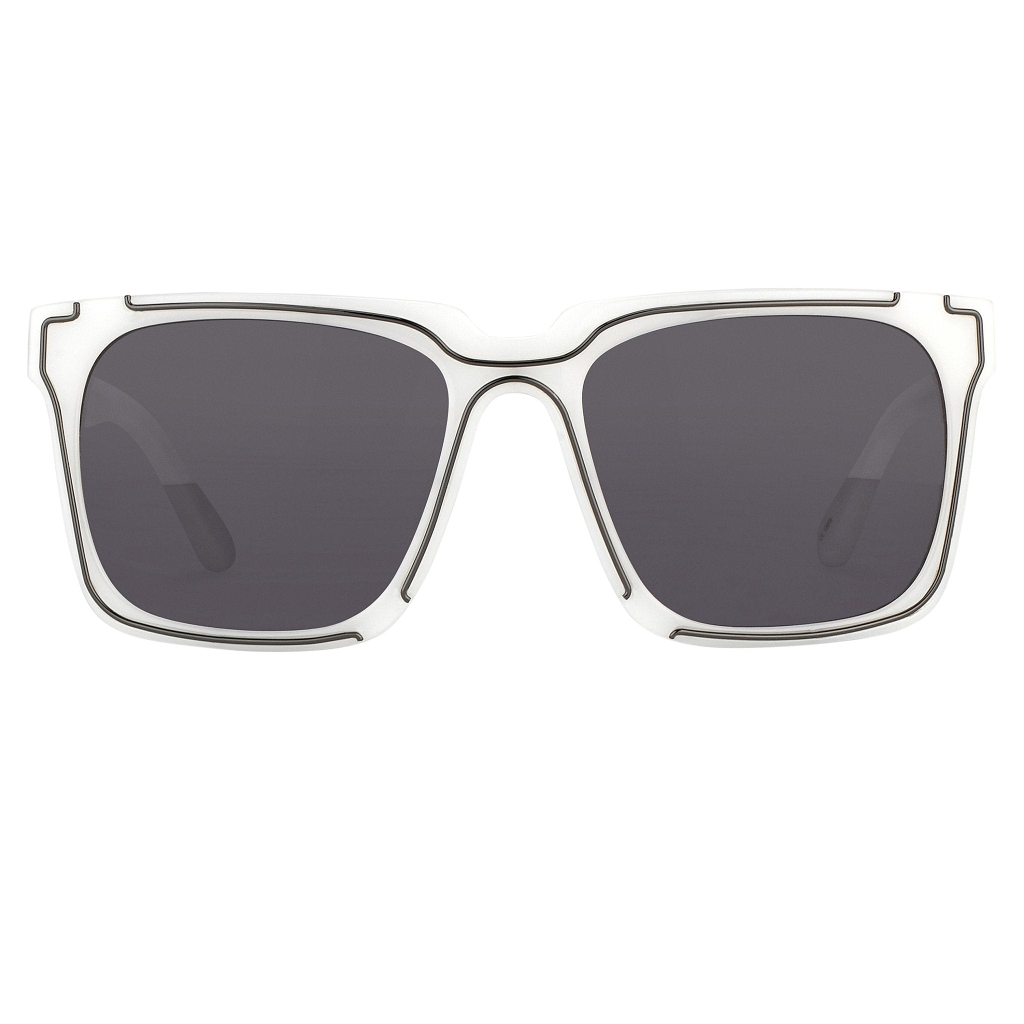 Kokon To Zai Sunglasses D-Frame Unisex White With Silver CAT3 Grey Lenses KTZ14C3SUN - Watches & Crystals