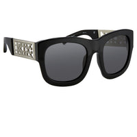 Thumbnail for Kokon To Zai Sunglasses Oversized Glossy Black With Grey Category 3 Lenses KTZ17C1SUN - Watches & Crystals