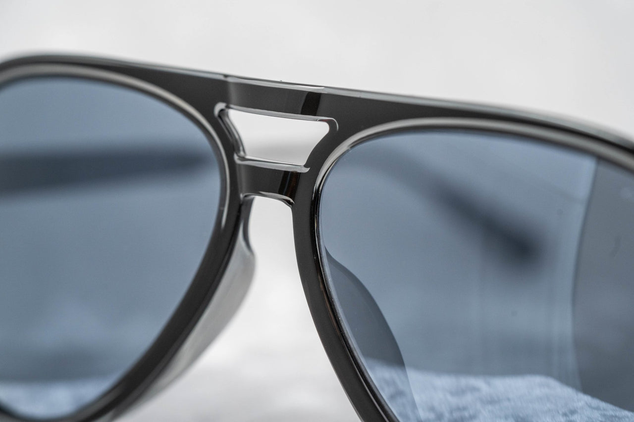 Kris Van Assche Sunglasses Black with Blue Mirror Lenses Category 3 - KVA78C5SUN - Watches & Crystals