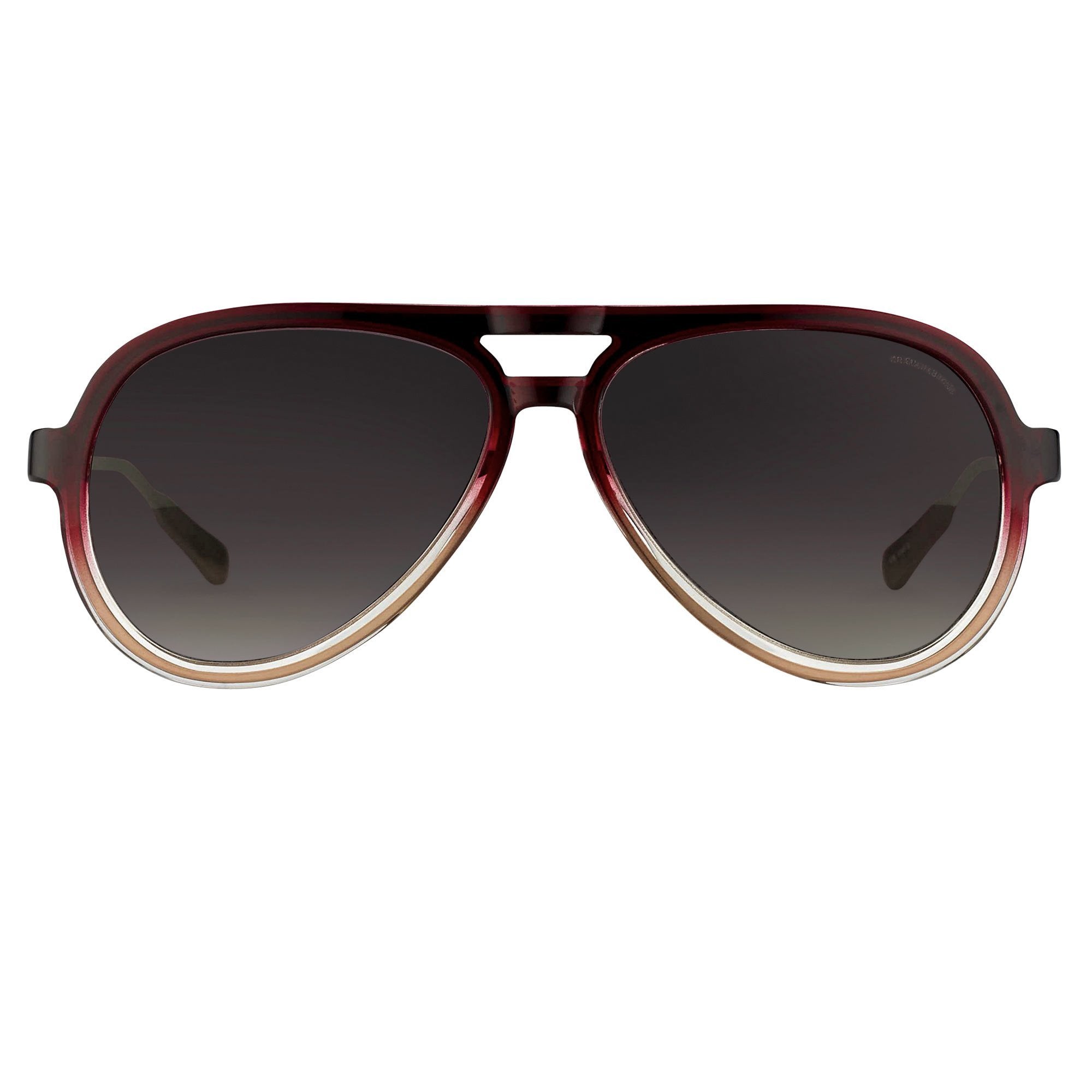 Kris Van Assche Sunglasses Burgundy Clear and Brown Graduated Lenses - KVA78C2SUN - Watches & Crystals