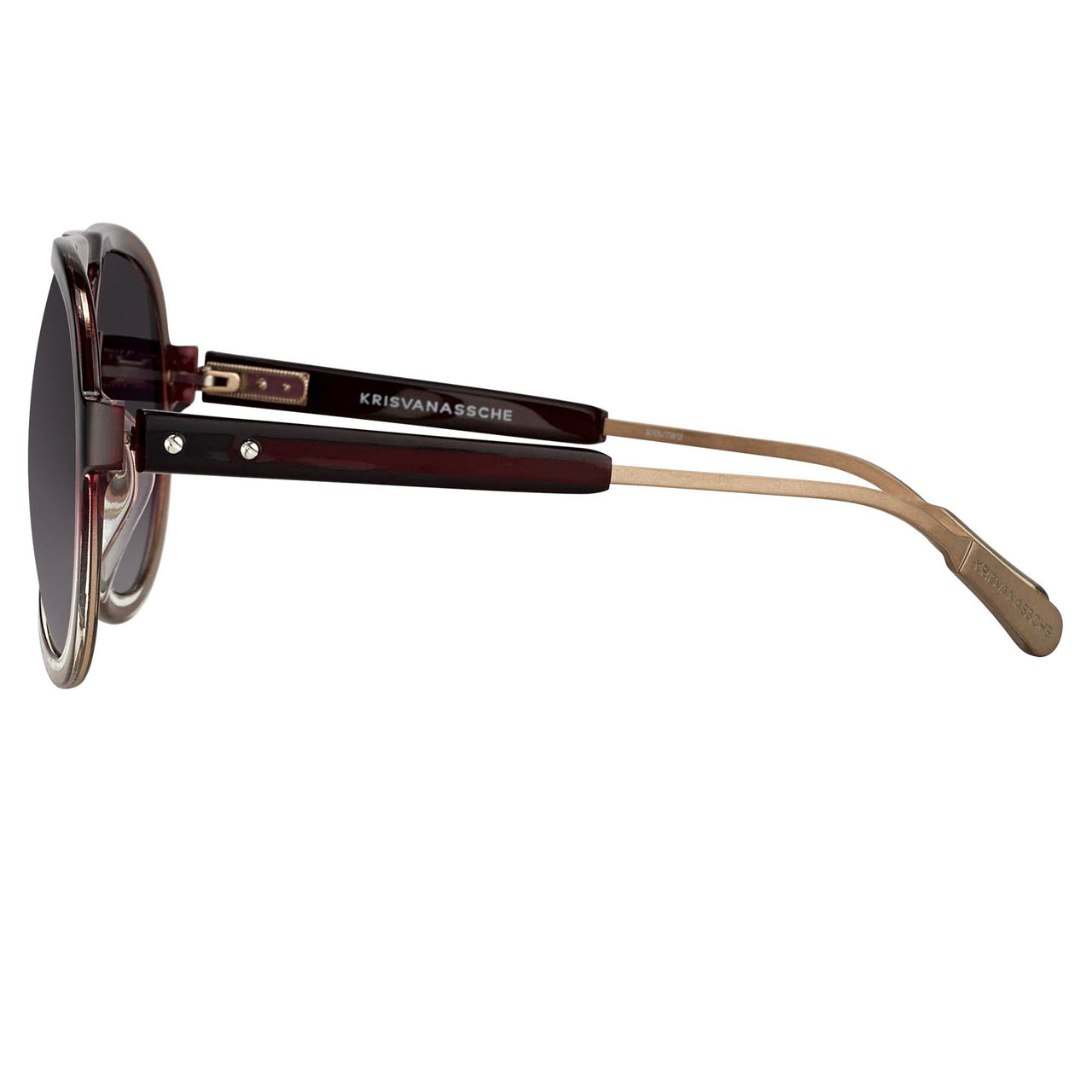 Kris Van Assche Sunglasses Burgundy Clear and Brown Graduated Lenses - KVA78C2SUN - Watches & Crystals