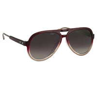 Thumbnail for Kris Van Assche Sunglasses Burgundy Clear and Brown Graduated Lenses - KVA78C2SUN - Watches & Crystals