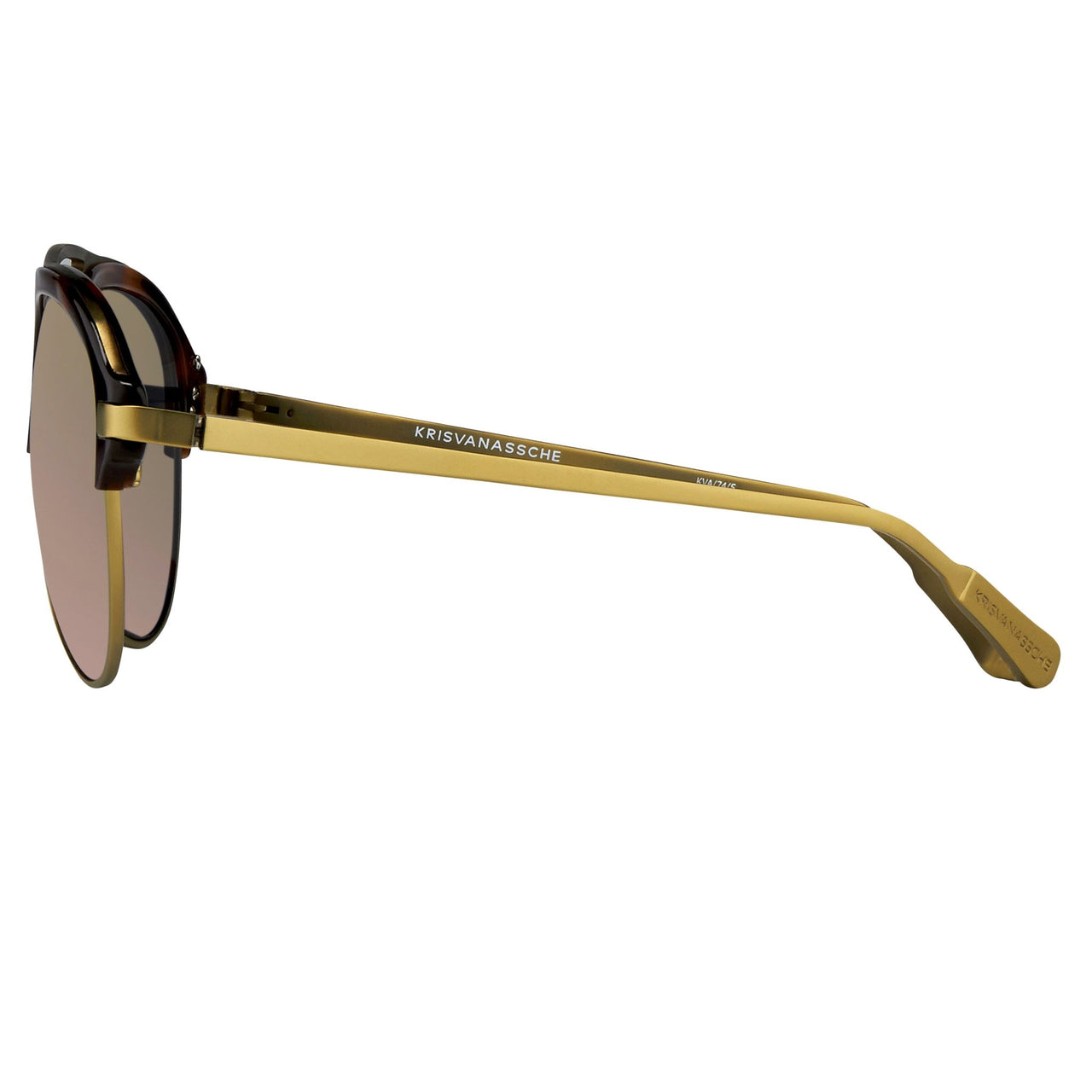 Kris Van Assche Sunglasses Classic Tortoiseshell Matte Bronze and Red Revo Lenses Category 3 - KVA74C5SUN - Watches & Crystals