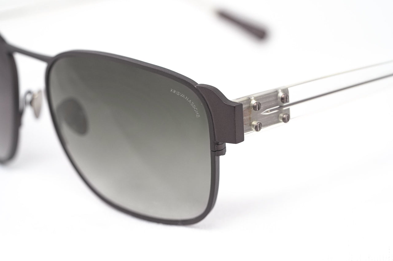 Kris Van Assche Sunglasses D-Frame Matt Brown and Grey - Watches & Crystals