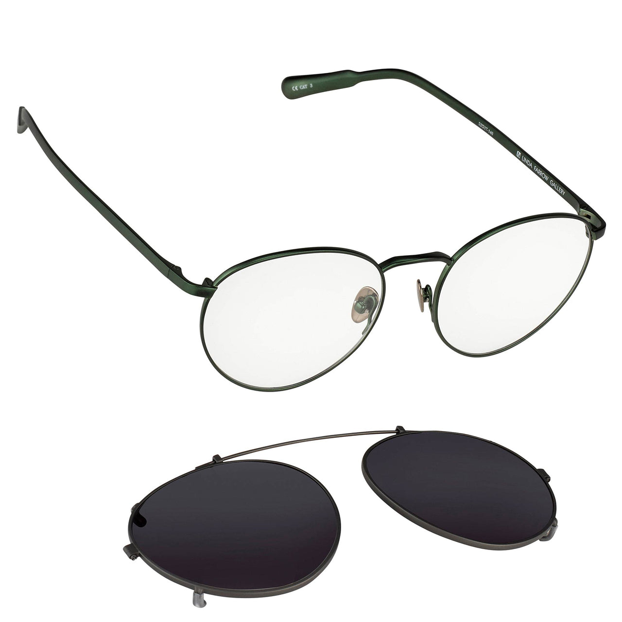 Kris Van Assche Sunglasses Oval Green and Gunmetal Grey - Watches & Crystals