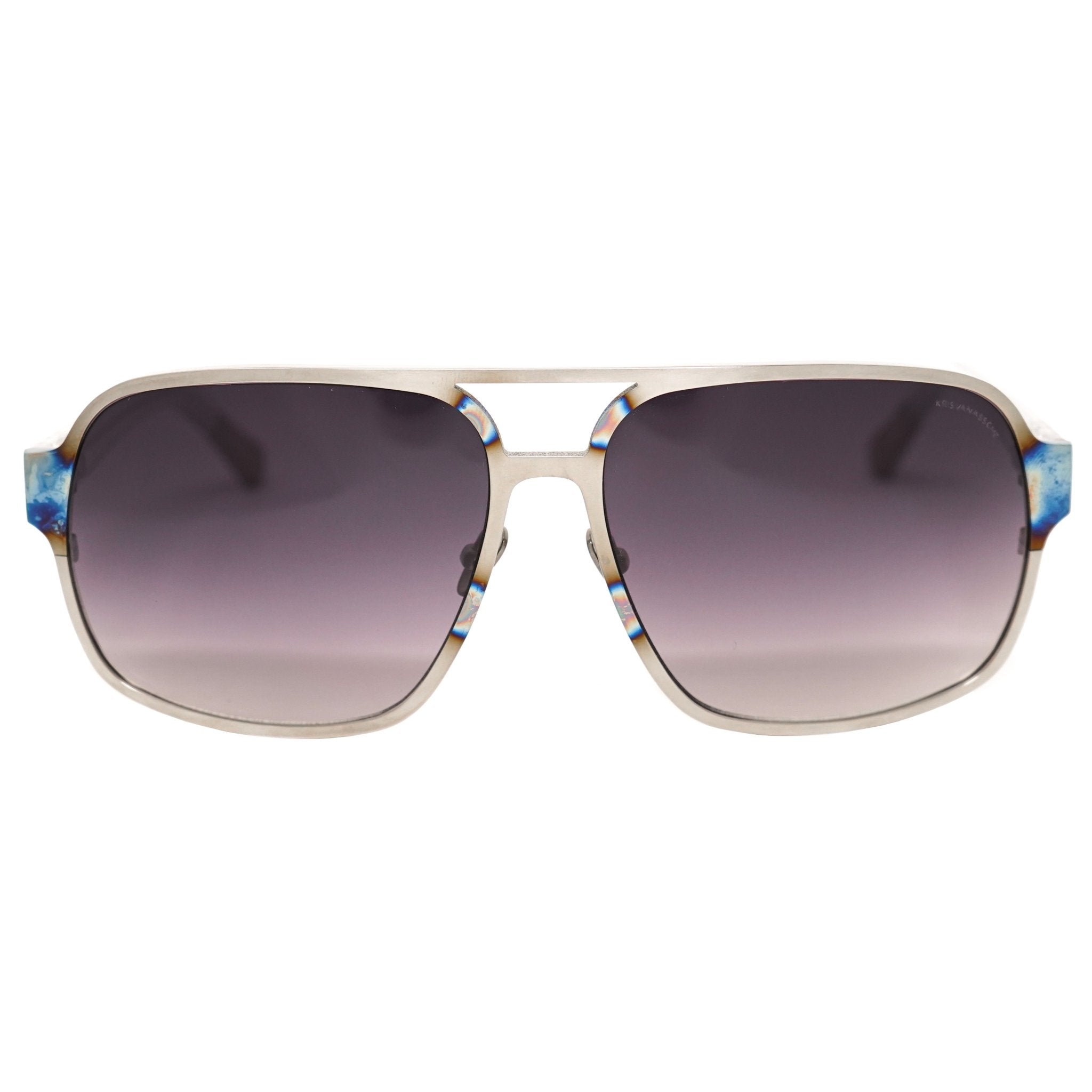 Kris Van Assche Sunglasses Rectangular Purple and Metalic SIlver - Watches & Crystals