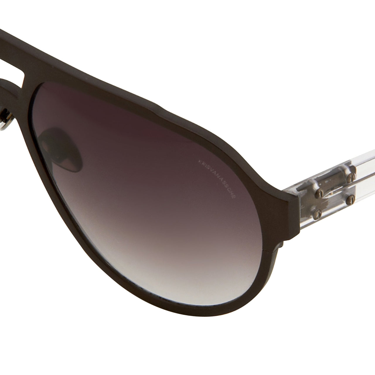 Kris Van Assche Sunglasses Unisex Matte Black Titanium and Grey Graduated Lenses Category 2 - KVA1C3SUN - Watches & Crystals