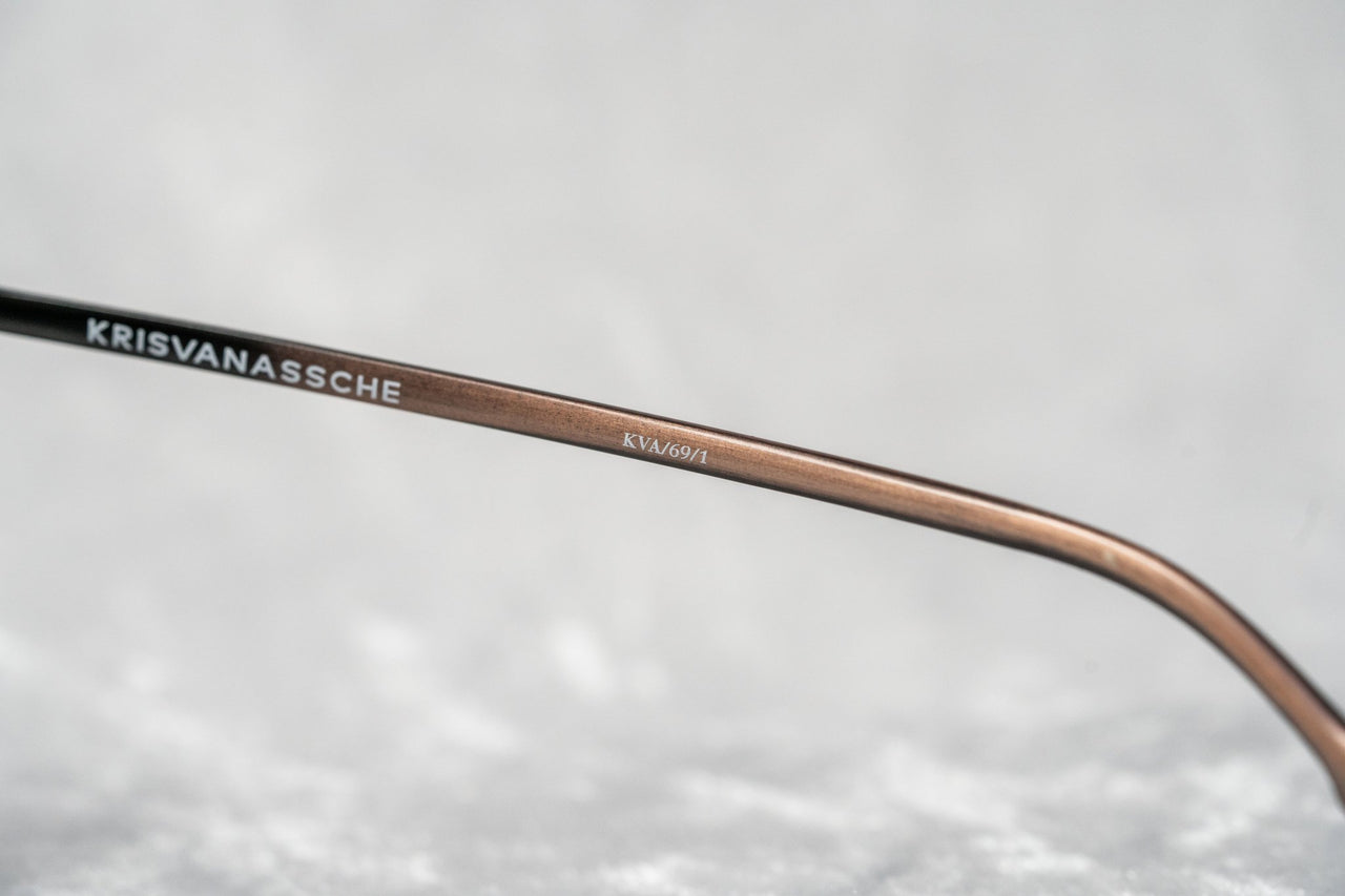 Kris Van Assche Sunglasses Unisex Oval Brushed Bronze Black Clip-On and Grey Lenses Category 3 - KVA69C1SUN - Watches & Crystals