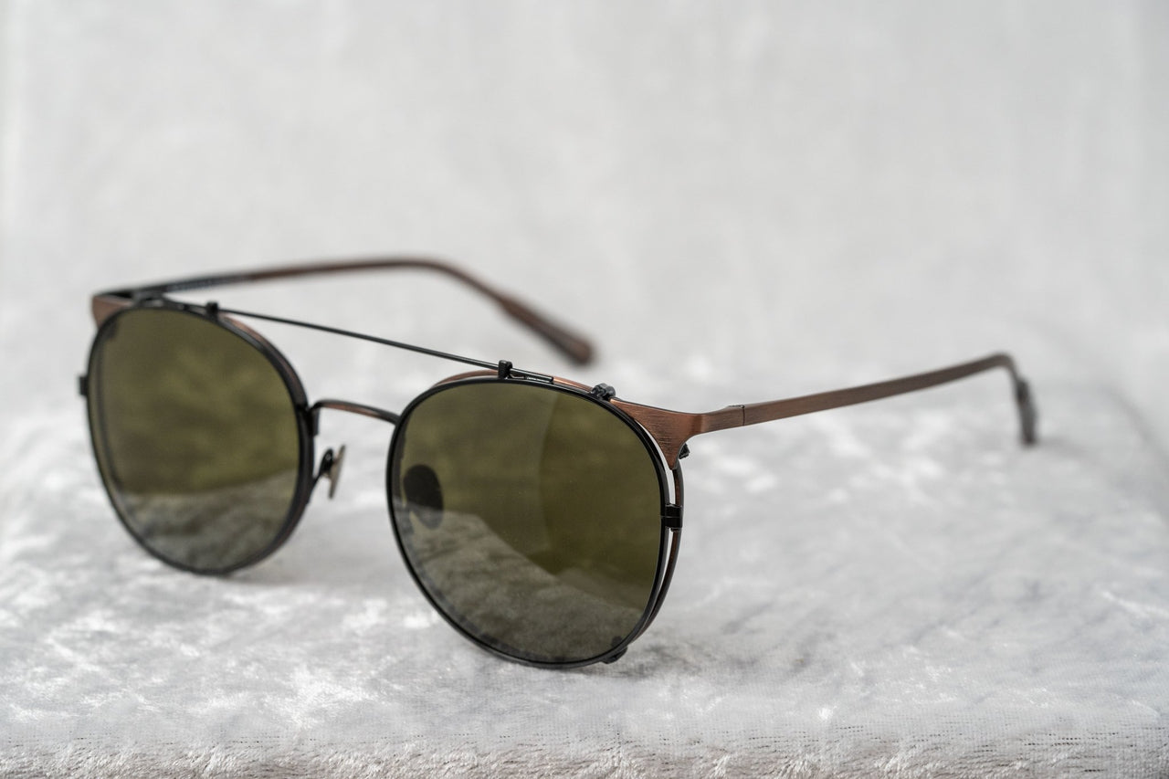 Kris Van Assche Sunglasses Unisex Oval Brushed Bronze Black Clip-On and Grey Lenses Category 3 - KVA69C1SUN - Watches & Crystals