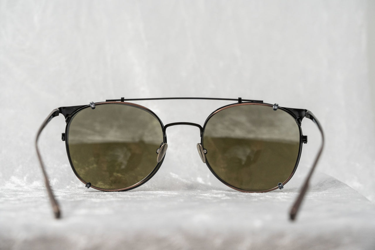 Kris Van Assche Sunglasses Unisex Oval Brushed Bronze Black Clip-On and Grey Lenses Category 3 - KVA69C1SUN - Watches & Crystals