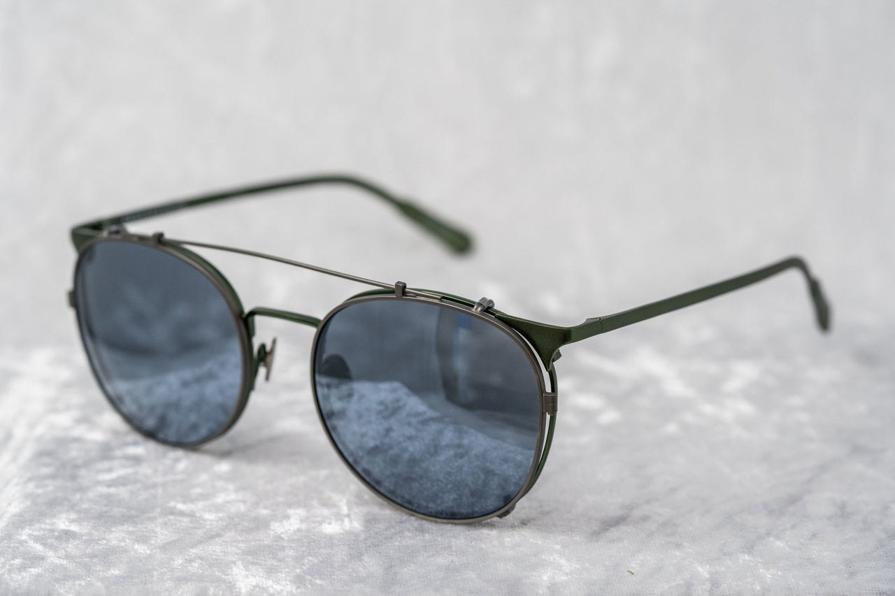 Kris Van Assche Sunglasses Unisex Oval Green and Flash Mirror Clip-On Lenses Category 3 - KVA69C6SUN - Watches & Crystals