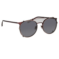 Thumbnail for Kris Van Assche Sunglasses Unisex Oval Matte Burgundy Bronze Clip-On and Grey Lenses Category 3 - KVA69C5SUN - Watches & Crystals