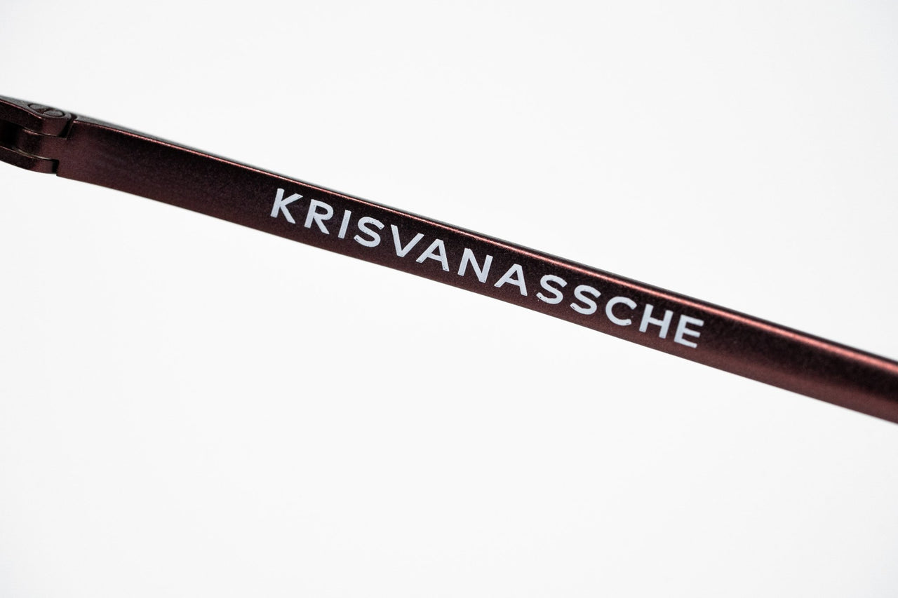 Kris Van Assche Sunglasses Unisex Oval Matte Burgundy Bronze Clip-On and Grey Lenses Category 3 - KVA69C5SUN - Watches & Crystals