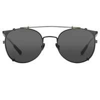 Thumbnail for Kris Van Assche Sunglasses Unisex Oval Shiny Black Brushed Green Clip-On and Green Graduated Lenses - KVA69C4SUN - Watches & Crystals