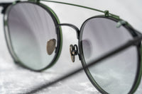 Thumbnail for Kris Van Assche Sunglasses Unisex Oval Shiny Black Brushed Green Clip-On and Green Graduated Lenses - KVA69C4SUN - Watches & Crystals
