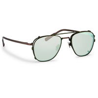 Thumbnail for Kris Van Assche Sunglasses Unisex Rectangular Matte Bronze and Green Mirror Clip-On Lenses Category 3 - KVA92C6SUN - Watches & Crystals