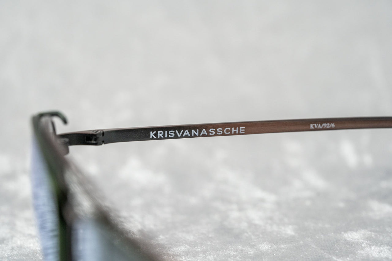 Kris Van Assche Sunglasses Unisex Rectangular Matte Bronze and Green Mirror Clip-On Lenses Category 3 - KVA92C6SUN - Watches & Crystals