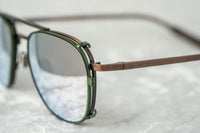 Thumbnail for Kris Van Assche Sunglasses Unisex Rectangular Matte Bronze and Green Mirror Clip-On Lenses Category 3 - KVA92C6SUN - Watches & Crystals