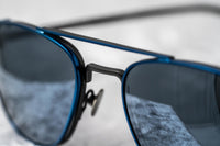 Thumbnail for Kris Van Assche Sunglasses Unisex Rectangular Titanium Matte Black Blue Clip-On with Blue Lenses - KVA92C4SUN - Watches & Crystals