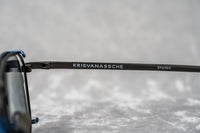 Thumbnail for Kris Van Assche Sunglasses Unisex Rectangular Titanium Matte Black Blue Clip-On with Blue Lenses - KVA92C4SUN - Watches & Crystals