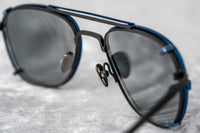 Thumbnail for Kris Van Assche Sunglasses Unisex Rectangular Titanium Matte Black Blue Clip-On with Blue Lenses - KVA92C4SUN - Watches & Crystals