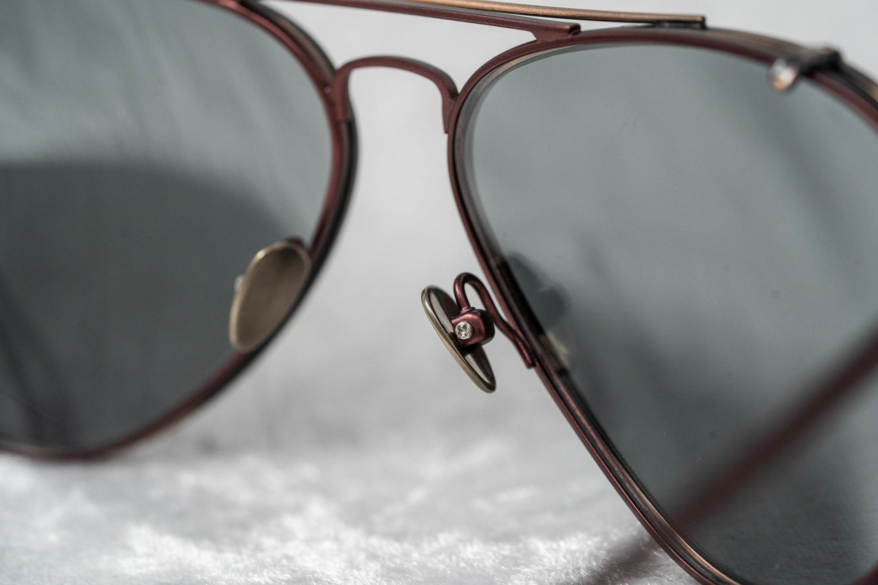 Kris Van Assche Sunglasses Unisex Red and Bronze with Green Clip-On Lenses Category 3 - KVA81C5SUN - Watches & Crystals
