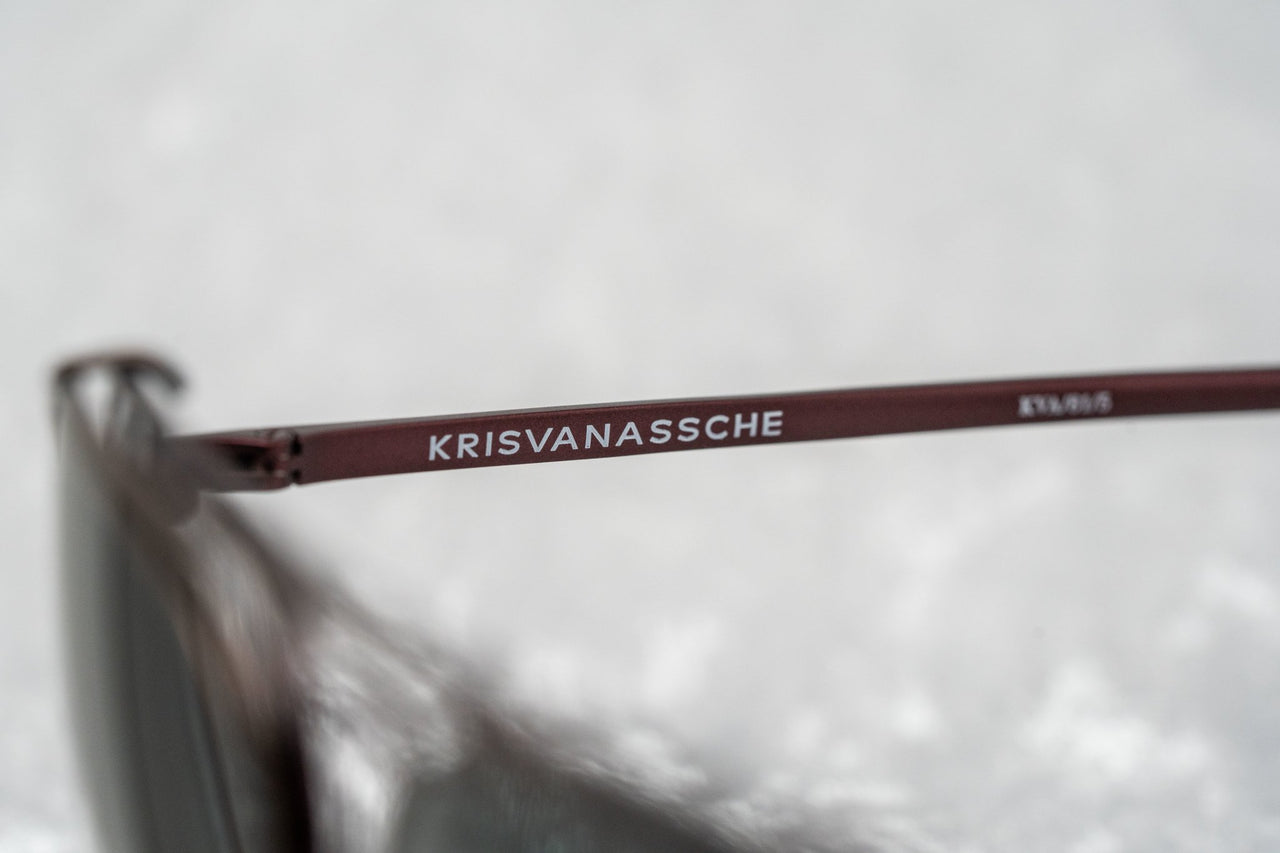 Kris Van Assche Sunglasses Unisex Red and Bronze with Green Clip-On Lenses Category 3 - KVA81C5SUN - Watches & Crystals