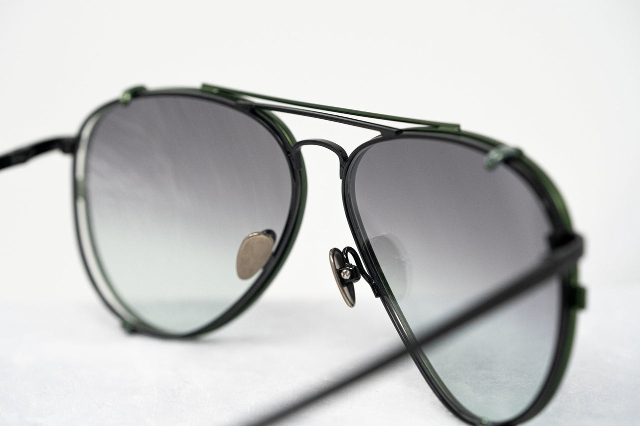 Kris Van Assche Sunglasses Unisex Titanium Black Green Clip On and Grey Graduated Lenses - KVA81C4SUN - Watches & Crystals