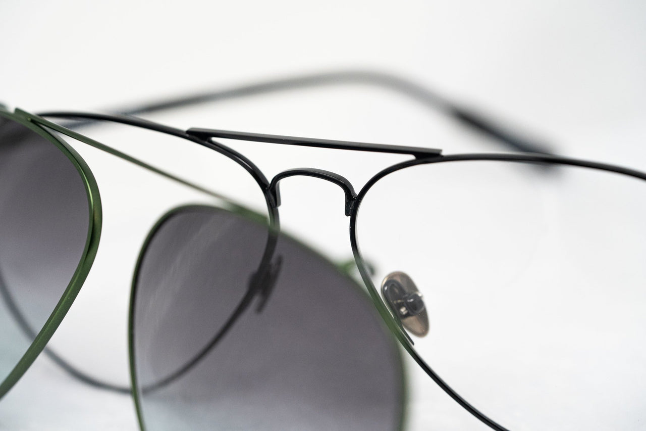 Kris Van Assche Sunglasses Unisex Titanium Black Green Clip On and Grey Graduated Lenses - KVA81C4SUN - Watches & Crystals