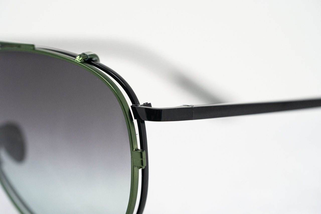 Kris Van Assche Sunglasses Unisex Titanium Black Green Clip On and Grey Graduated Lenses - KVA81C4SUN - Watches & Crystals